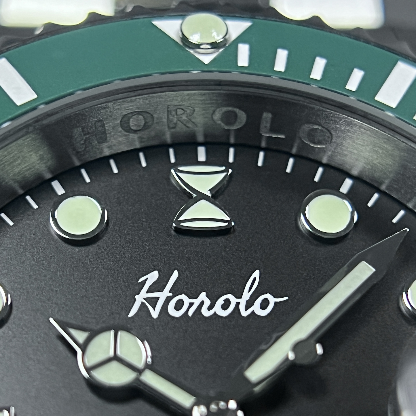 Horolo Green Bezel Black Face Submariner Watch