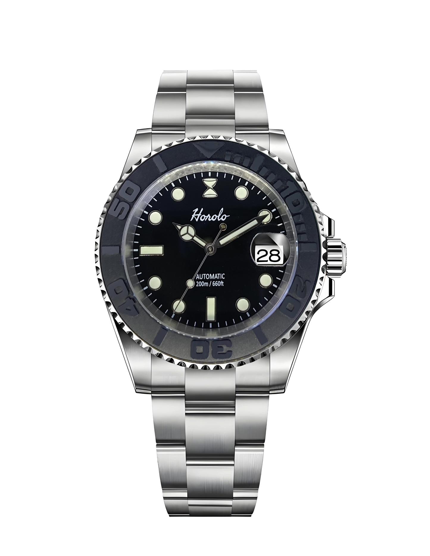 Horolo Black Face Submariner Diving Watch